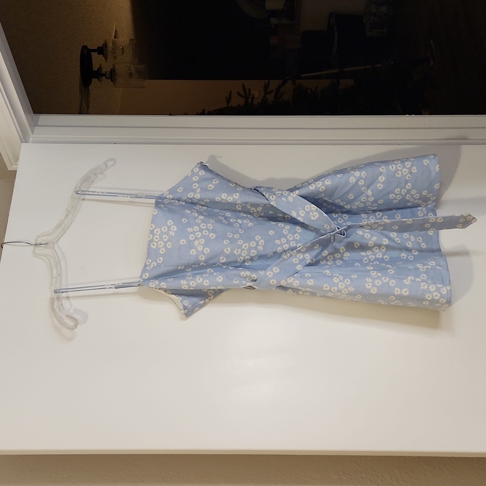 Zara linen blend floral print mini sundress